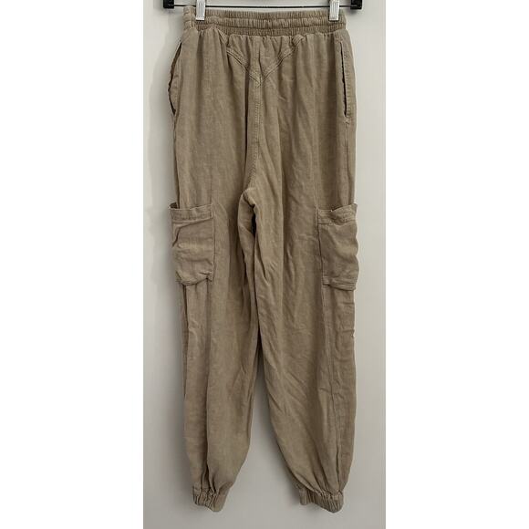 Womens Urban Outfitters Beige Cargo loose Jogger Pants with drawstring Size XS - Picture 2 of 10
